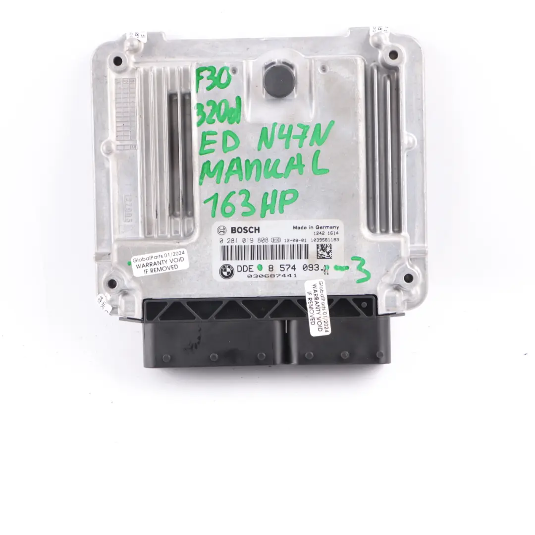 BMW F20 F30 120d 320d ed 163HP N47N Engine ECU Kit DDE FEM Key Manual - SKU 8574093-3 - Part number 8574093