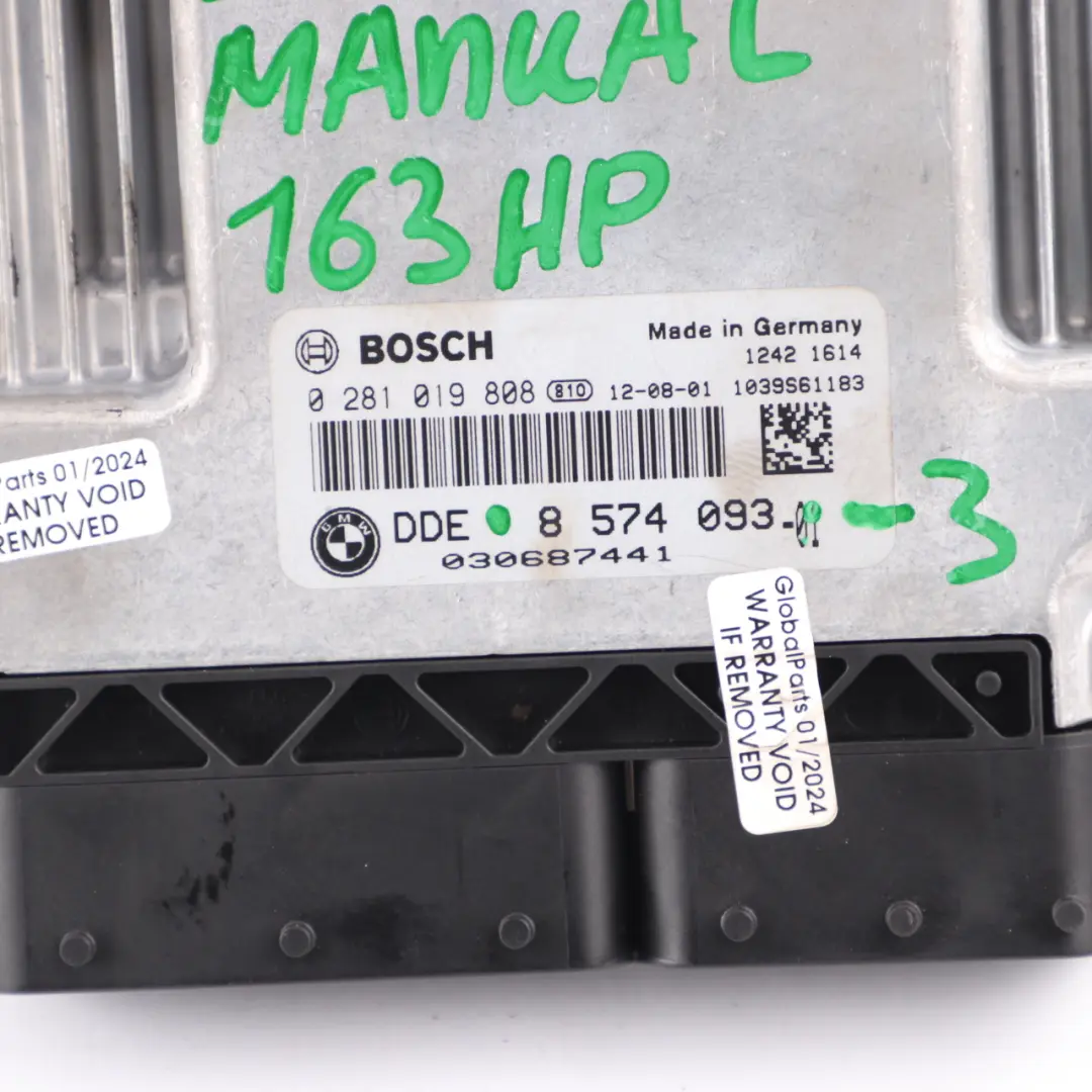 BMW F20 F30 120d 320d ed 163HP N47N Engine ECU Kit DDE FEM Key Manual - SKU 8574093-3 - Part number 8574093