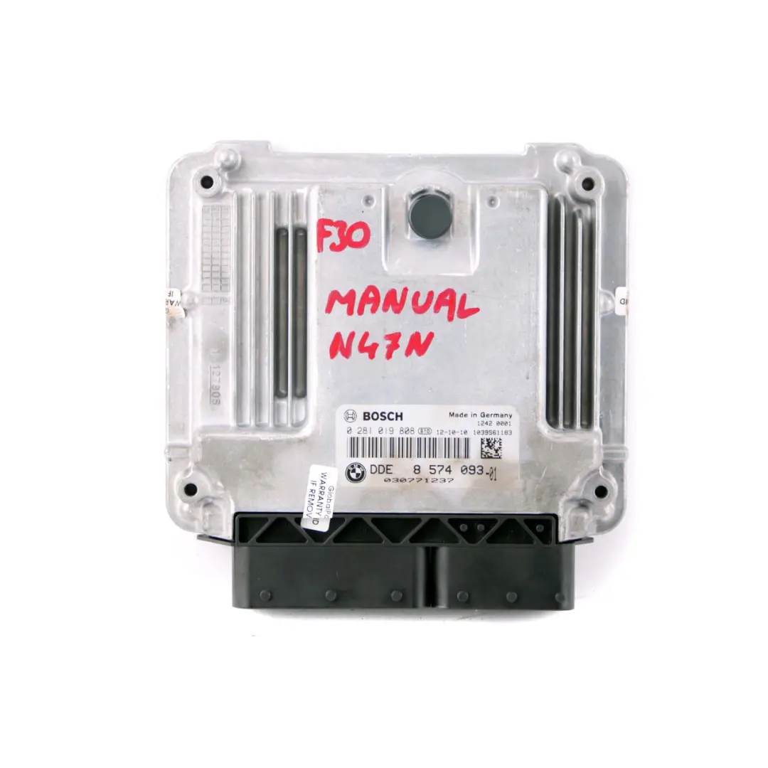 BMW F10 F30 320d 520d ed 163HP Engine Control Unit N47N ECU DDE Manual - SKU 8574093 - Part number 8574093