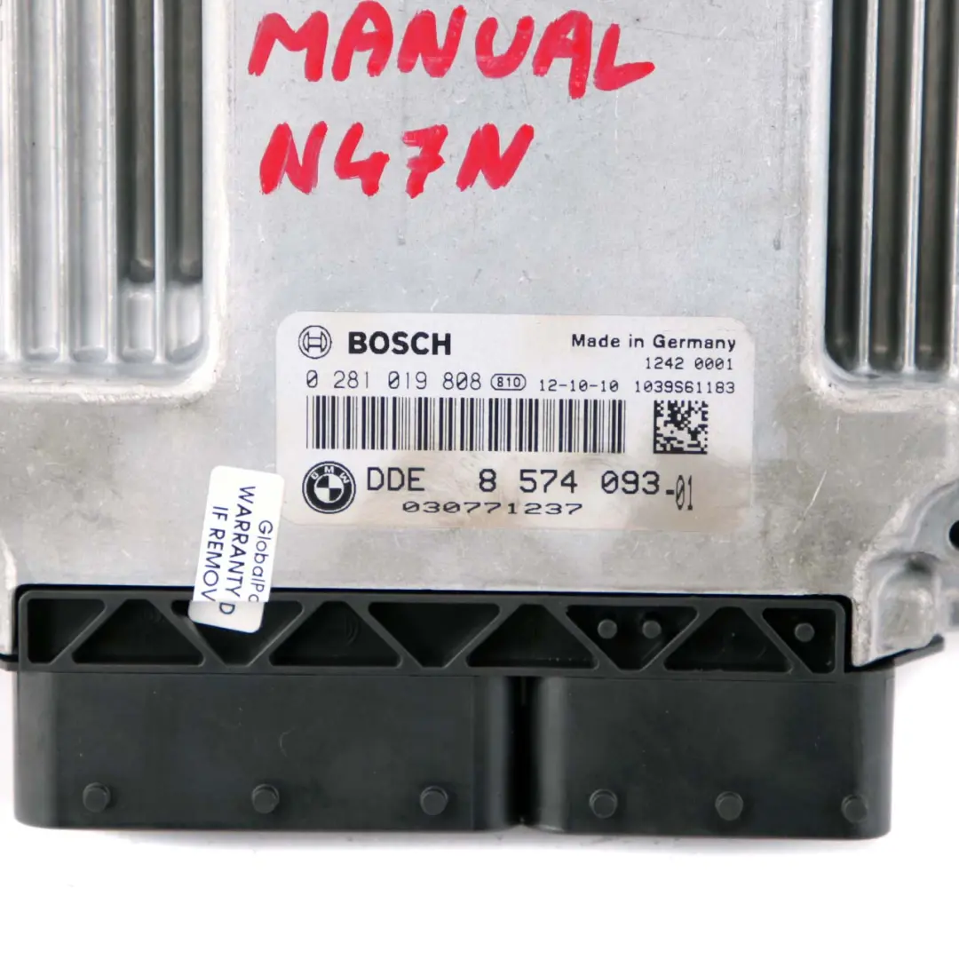 BMW F10 F30 320d 520d ed 163HP Engine Control Unit N47N ECU DDE Manual - SKU 8574093 - Part number 8574093