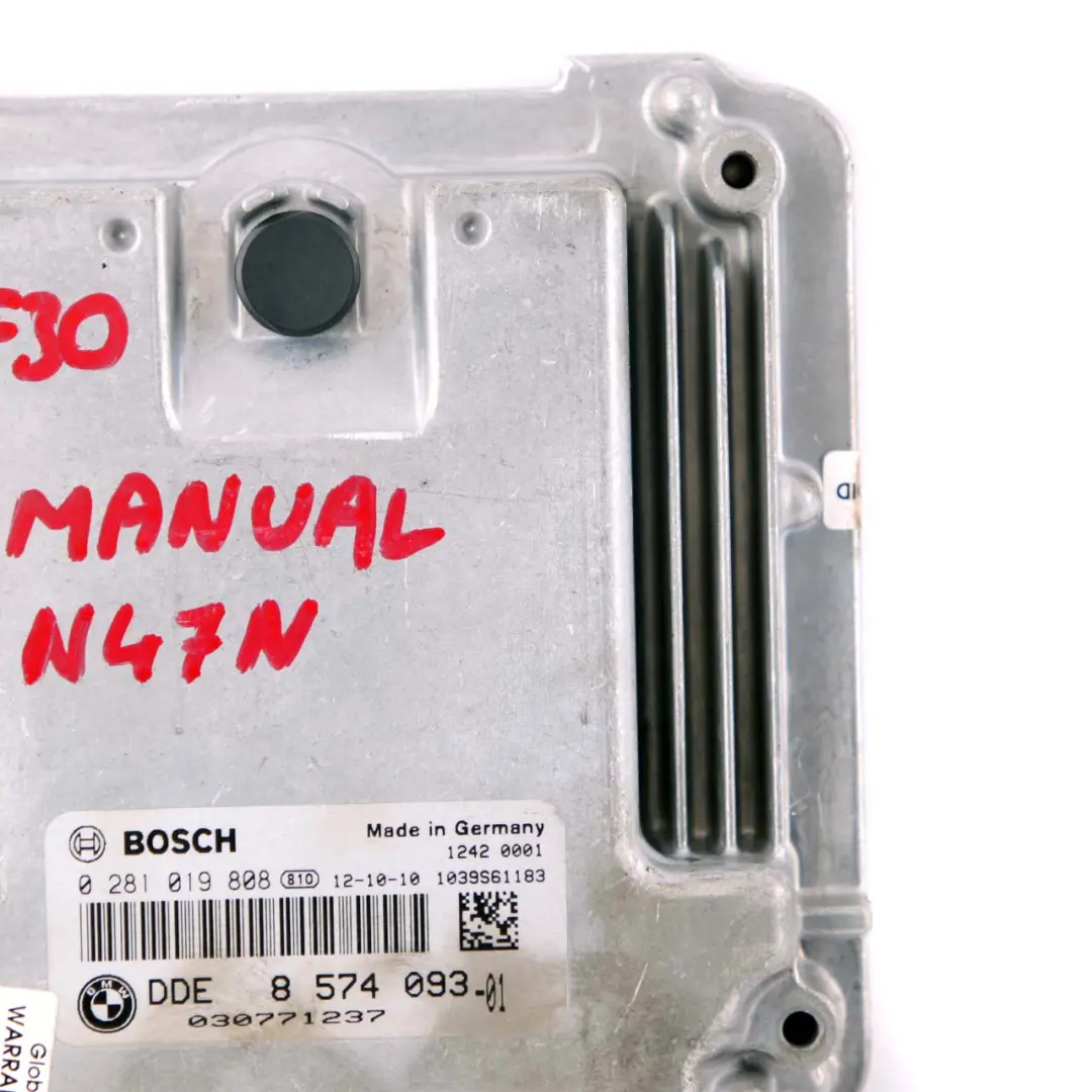163HP Unidad Control Motor N47N ECU DDE Manual para BMW F10 F30 320d 520d ed con número de pieza 8574093 BMW F10 F30 320d 520d ed 163HP Unidad Control Motor N47N ECU DDE Manual - SKU 8574093 - Número de pieza 8574093