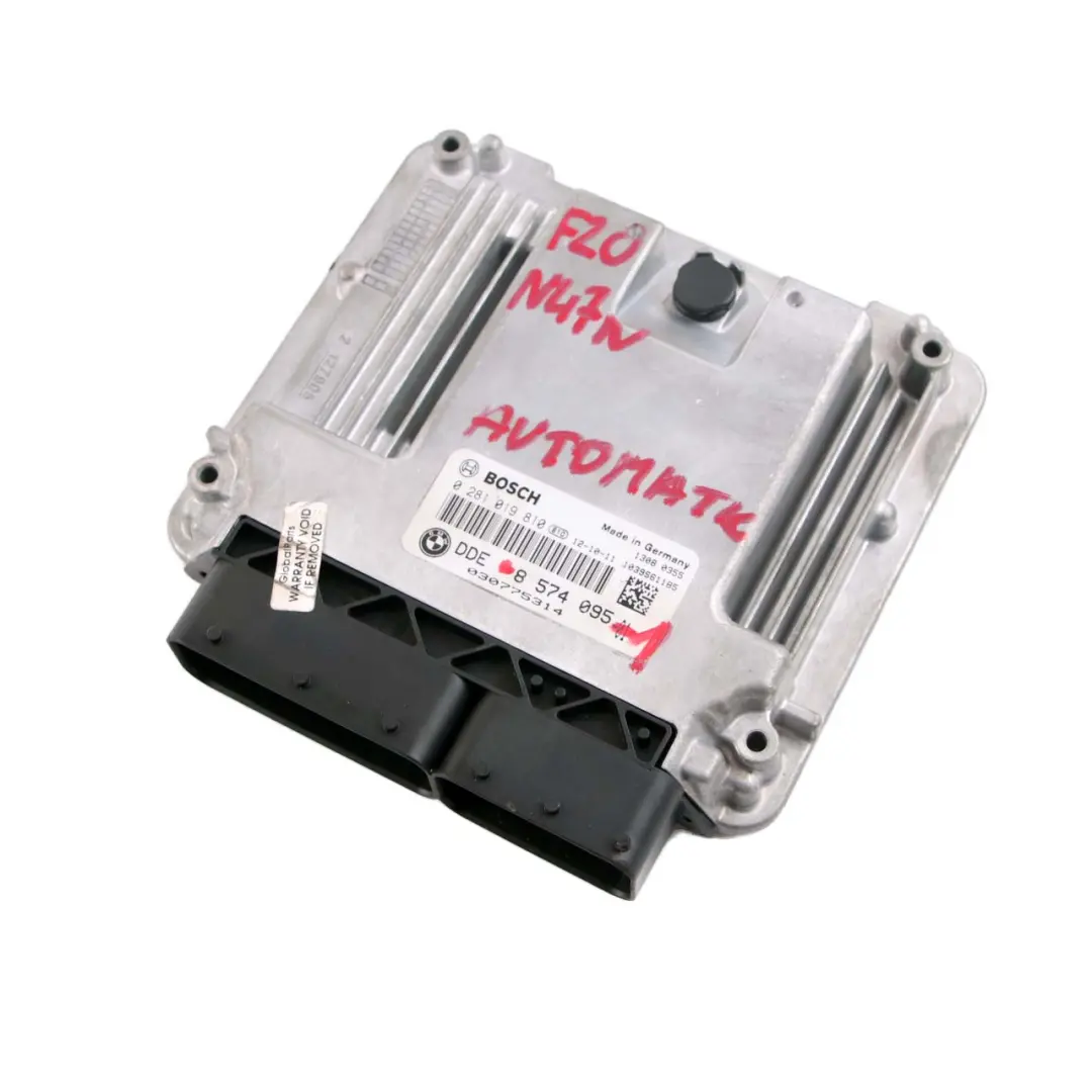 N47N 116HP Engine ECU DDE Automatic to BMW F20 F21 F30 F31 116d 316d Diesel with Part number 8574095 BMW F20 F21 F30 F31 116d 316d Diesel N47N 116HP Engine ECU DDE Automatic - SKU 8574095-1 - Part number 8574095