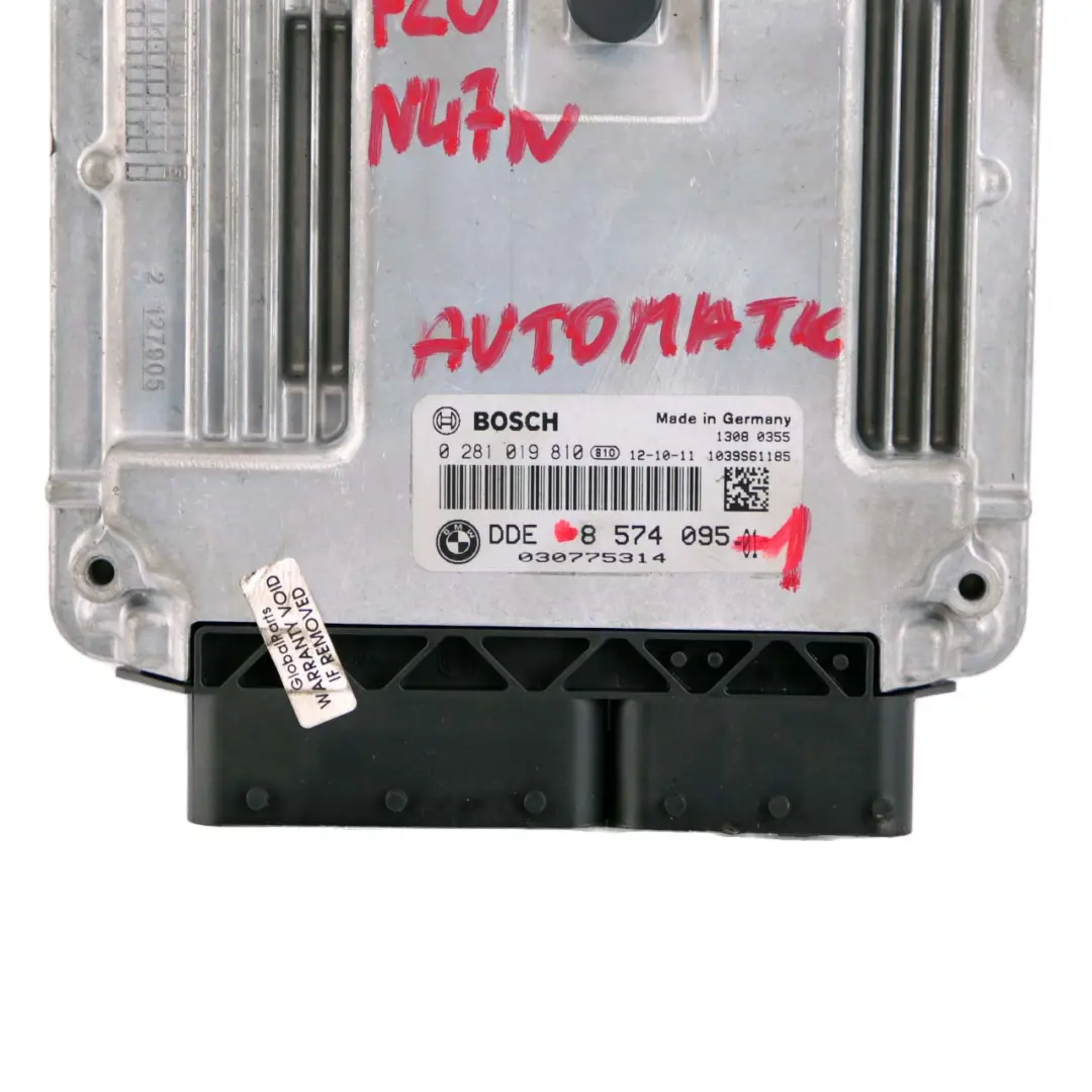 BMW F20 F21 F30 F31 116d 316d Diesel N47N 116HP Engine ECU DDE Automatic - SKU 8574095-1 - Part number 8574095