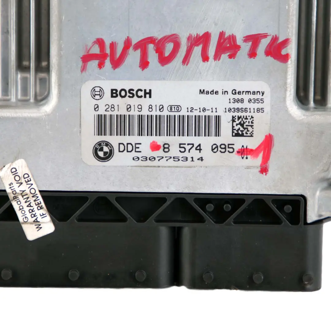 BMW F20 F21 F30 F31 116d 316d Diesel N47N 116HP Engine ECU DDE Automatic - SKU 8574095-1 - Part number 8574095