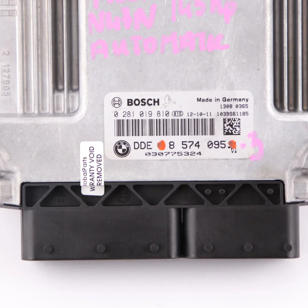 BMW F20 F21 F30 118d 318d Diesel N47N ECU Motor DDE Llave FEM Auto - SKU 8574095-3 - Número de pieza 8574095