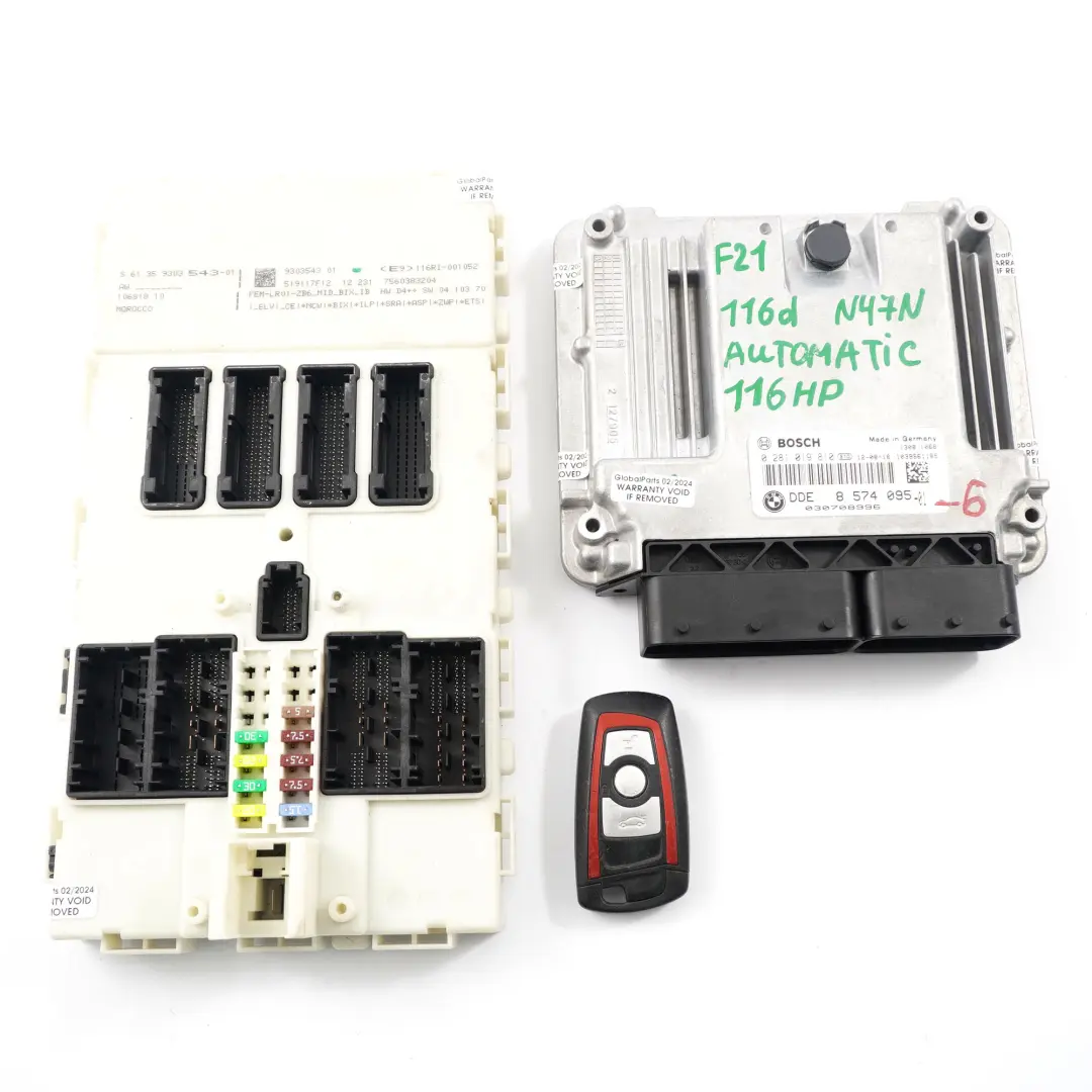 N47N 116HP Kit ECU moteur DDE Key FEM Automatique pour BMW F20 F30 116d 316d à propos du numéro de pièce 8574095 BMW F20 F30 116d 316d N47N 116HP Kit ECU moteur DDE Key FEM Automatique - SKU 8574095-6 - Numéro de pièce 8574095