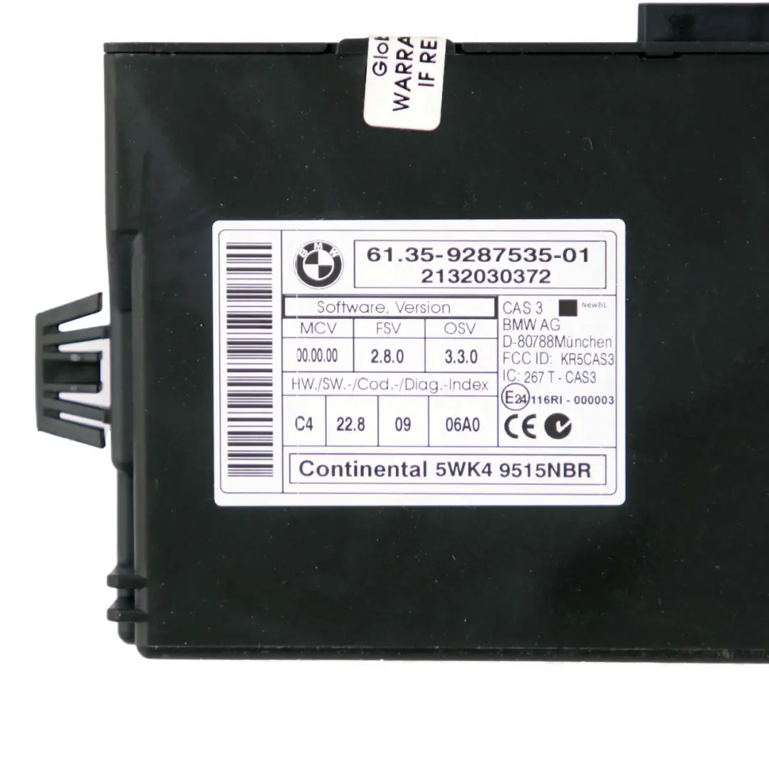 BMW X1 E84 18d Diesel N47N Engine Unit ECU Kit DDE + CAS3 + Key Manual - SKU 8574351-1 - Part number 8574351