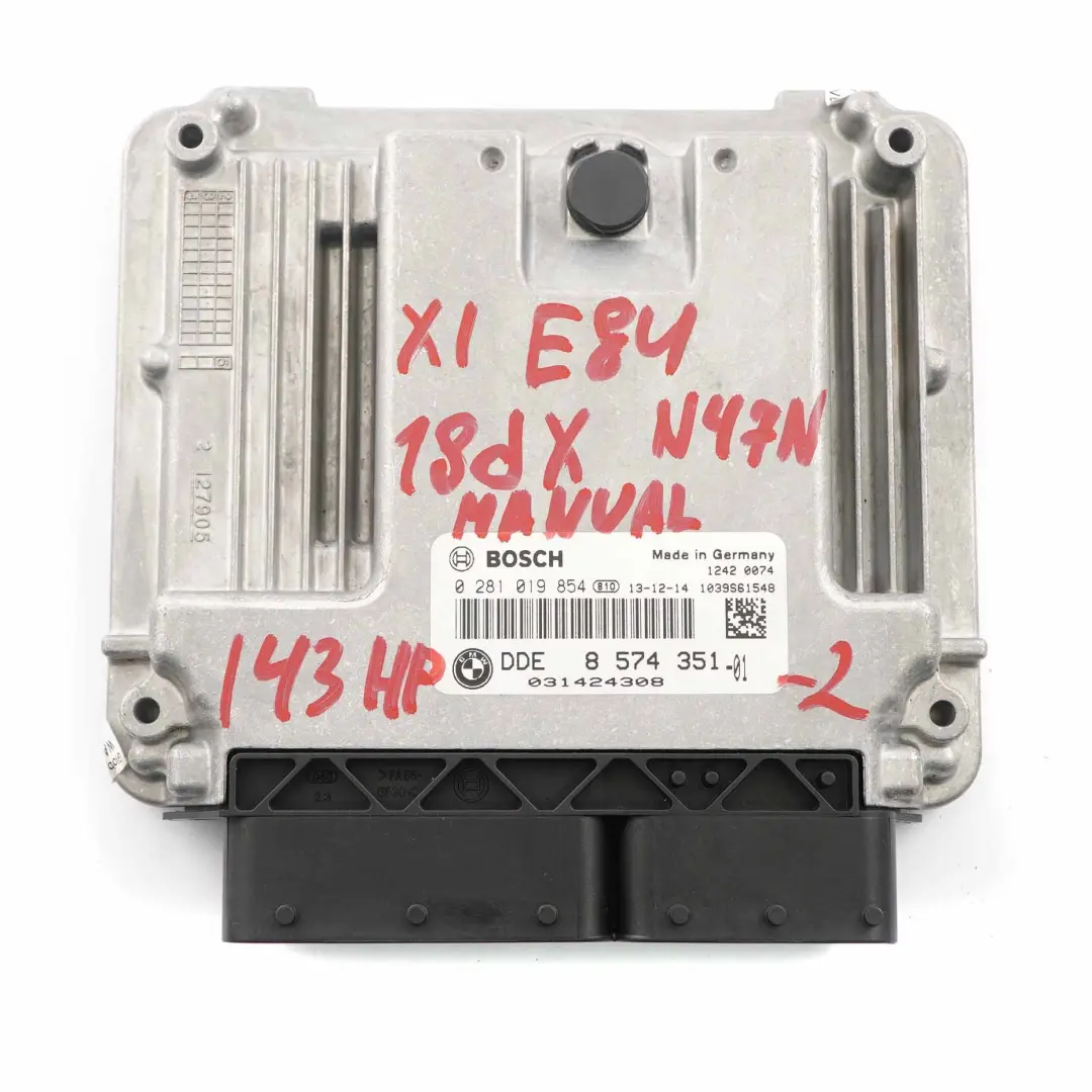 BMW X1 E84 18dX Diesel N47N Engine Unit ECU Kit DDE CAS3 Key Manual - SKU 8574351-2 - Numéro de pièce 8574351