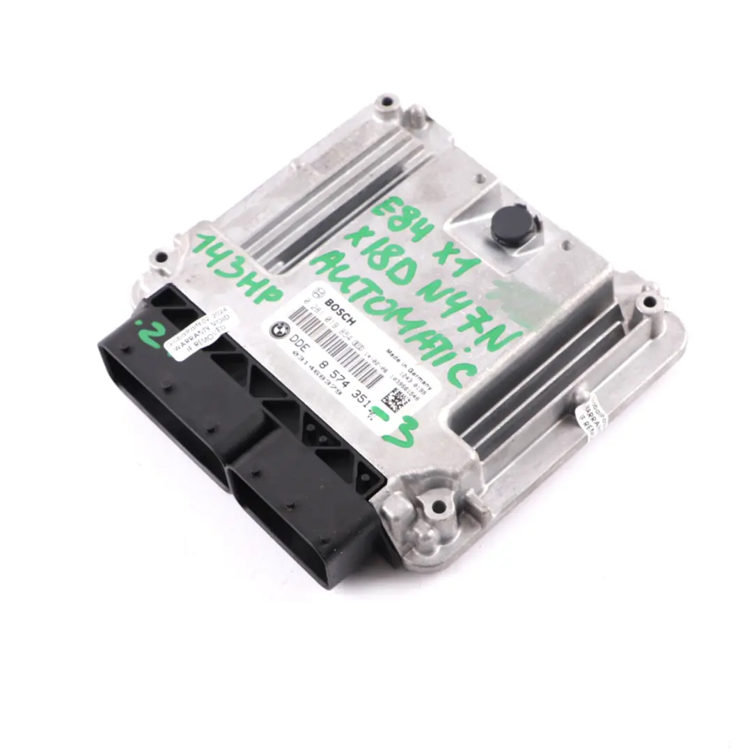 BMW X1 E84 18d 18dX Diesel N47N 143HP Unité moteur ECU DDE Automatic - SKU 8574351-3 - Numéro de pièce 8574351