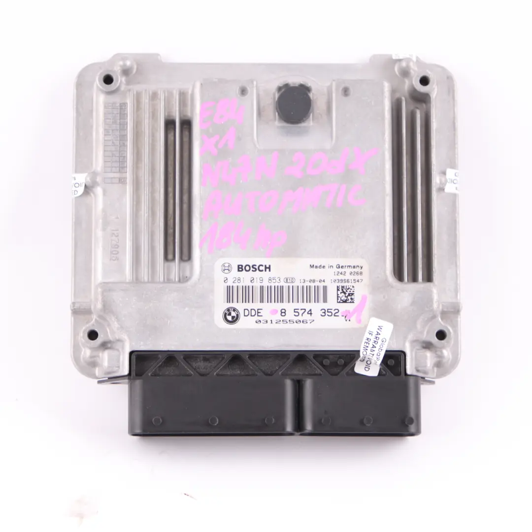 BMW X1 E84 20d 20dX Diesel N47N Engine Control Unit ECU Kit DDE CAS3 Key - SKU 8574352-1 - Part number 8574352