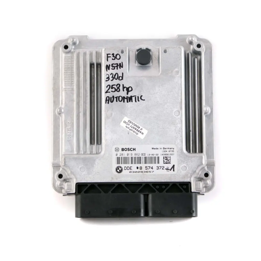 BMW 3 4 F30 F32 330d 430d N57N Engine Control Unit ECU Kit DDE Keys FEM - SKU 8574372-1 - Part number 8574372