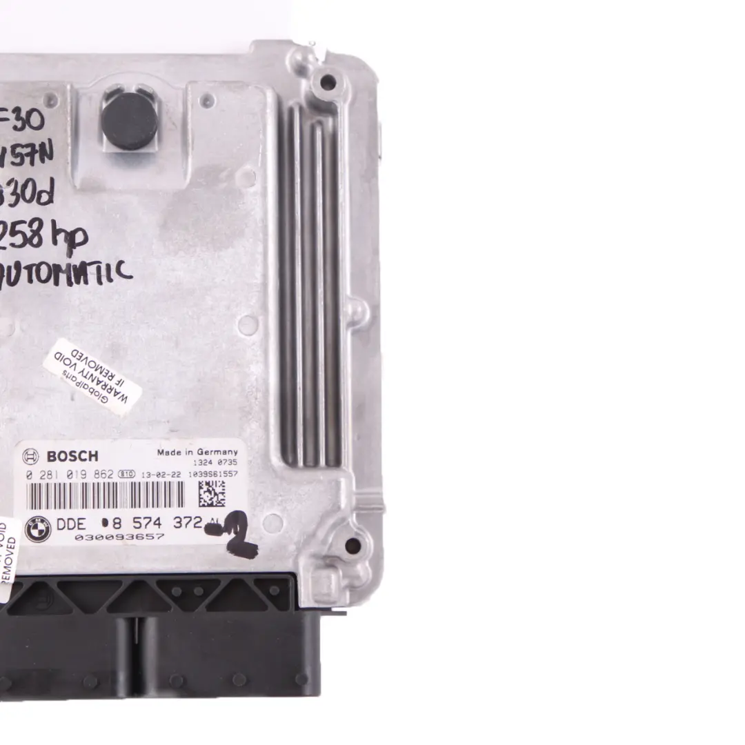 BMW F30 F32 330d 430d Diesel N57N Unité Contrôle Moteur ECU Automatic - SKU 8574372 - Numéro de pièce 8574372