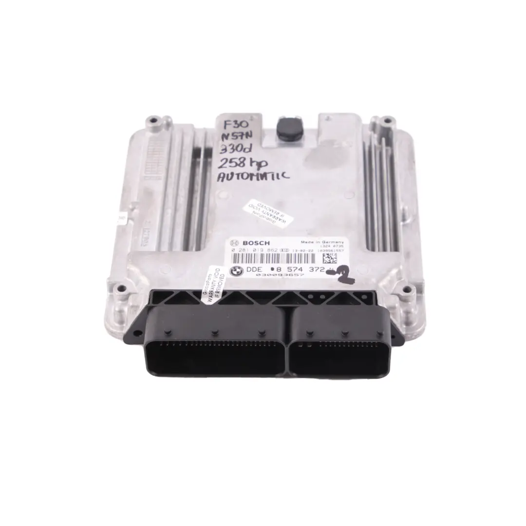 BMW F30 F32 330d 430d Diesel N57N Unité Contrôle Moteur ECU Automatic - SKU 8574372 - Numéro de pièce 8574372