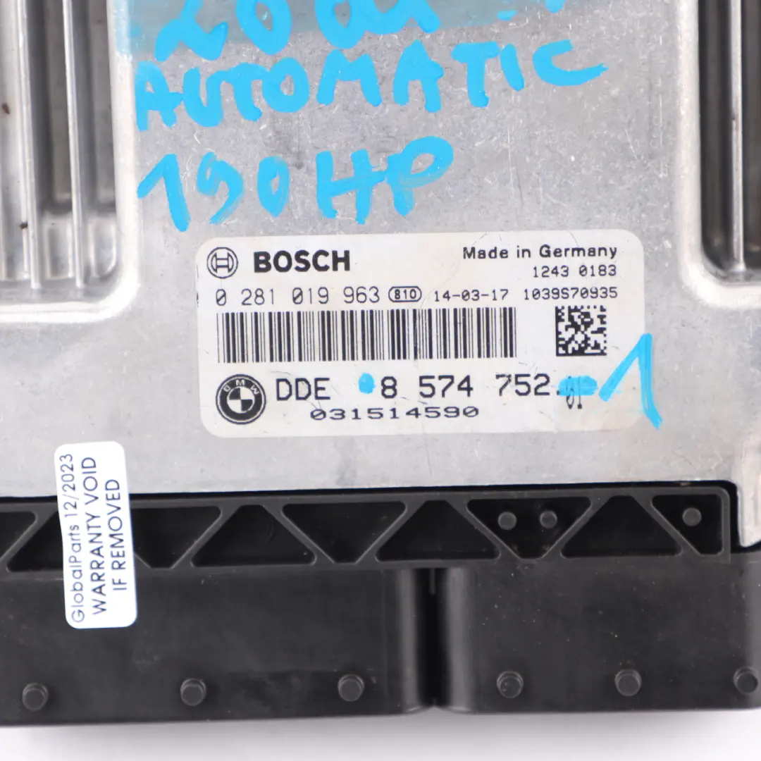 20Dx B47 190 Ch Kit Calculateur Moteur DDE CAS4 Avec Clé pour BMW F25 à propos du numéro de pièce 8574752 BMW F25 20Dx B47 190 Ch Kit Calculateur Moteur DDE CAS4 Avec Clé - SKU 8574752-1 - Numéro de pièce 8574752