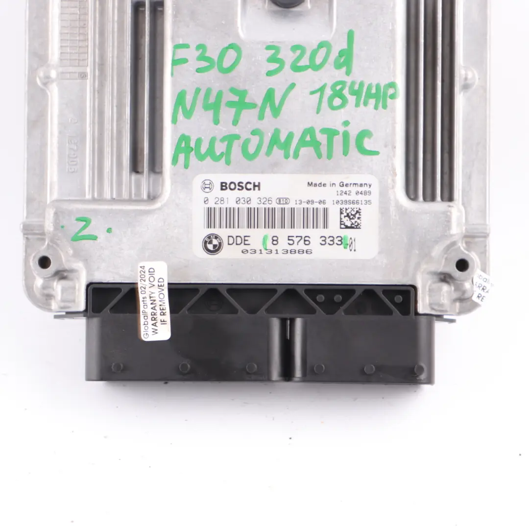 BMW F20 F30 F32 120D 320D 420D N47N 184HP Moteur ECU DDE - SKU 8576333 - Numéro de pièce 8576333