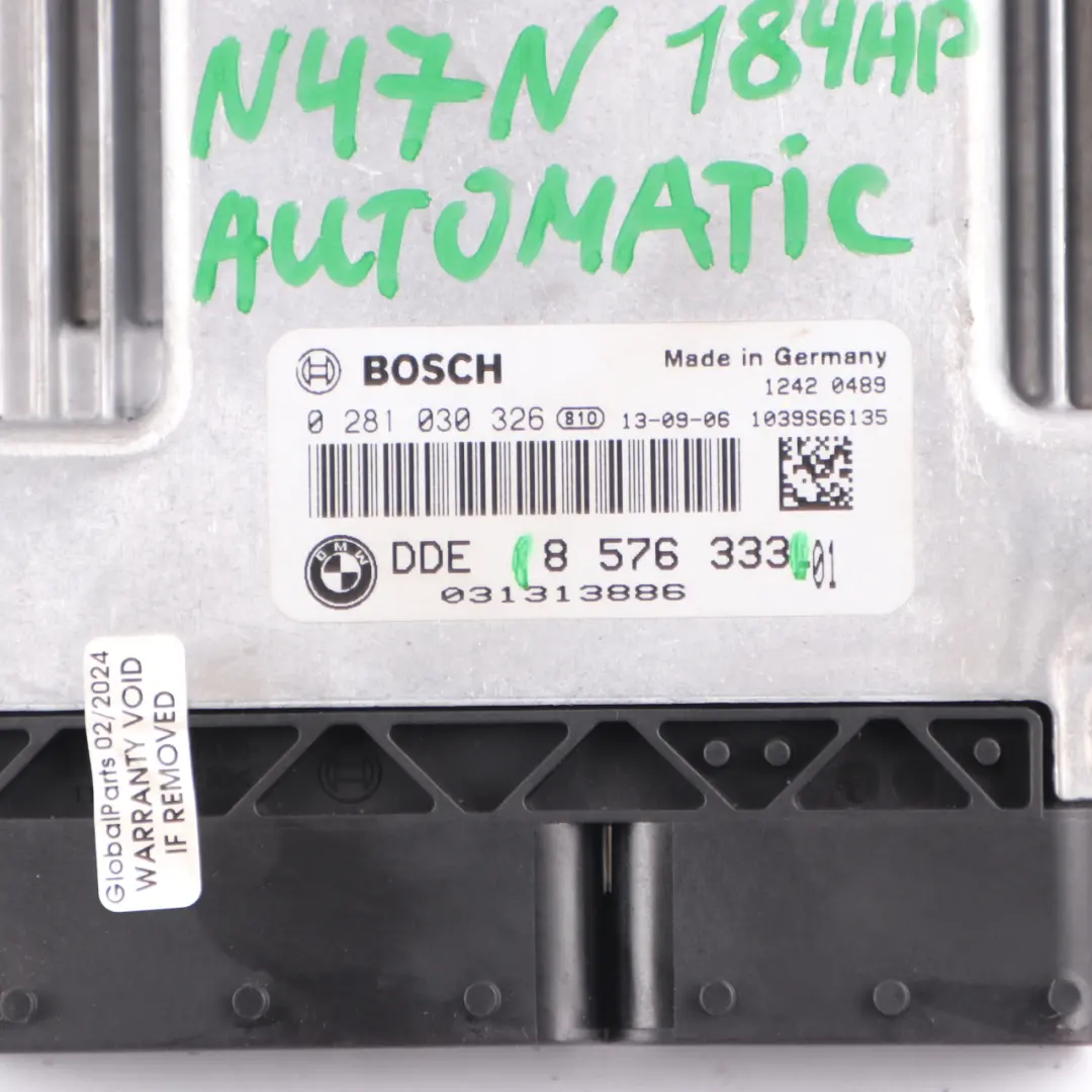 BMW F20 F30 F32 120D 320D 420D N47N 184HP Moteur ECU DDE - SKU 8576333 - Numéro de pièce 8576333