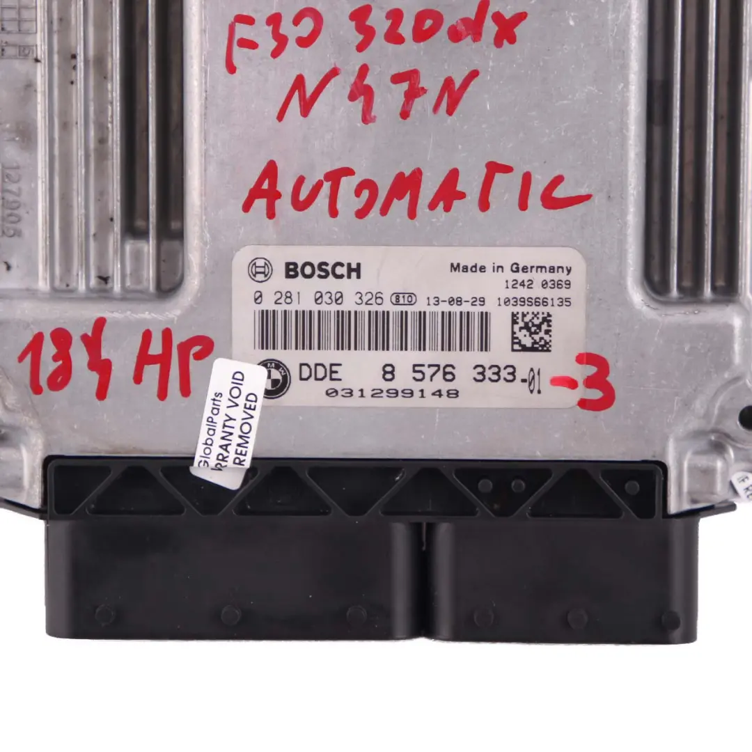 BMW F20 F30 F32 120dX 320dX 420dX Diesel N47N 184HP ECU Kit DDE Key FEM - SKU 8576333-3 - Part number 8576333