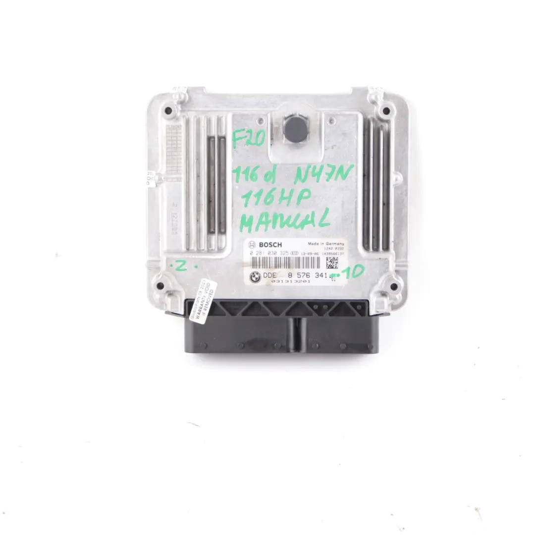 116HP N47N Engine ECU Control Unit DDE BMW F20 F30 F31 116d 316d - SKU 8576341-1 - Part number 8576341