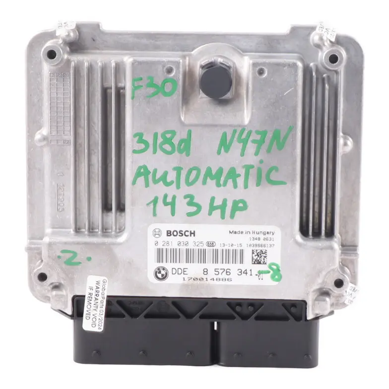 143HP N47N Moteur Contrôle ECU DDE pour BMW F20 F21 F30 F31 118d 318d à propos du numéro de pièce 8576341 BMW F20 F21 F30 F31 118d 318d 143HP N47N Moteur Contrôle ECU DDE - SKU 8576341 - Numéro de pièce 8576341