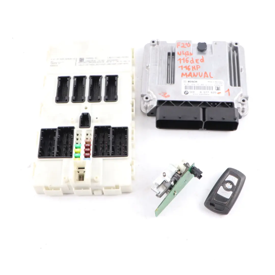 BMW F20 F21 116d ed N47N Engine Control Unit DDE ECU Kit FEM Key Manual - SKU 8577625-1 - Part number 8577625