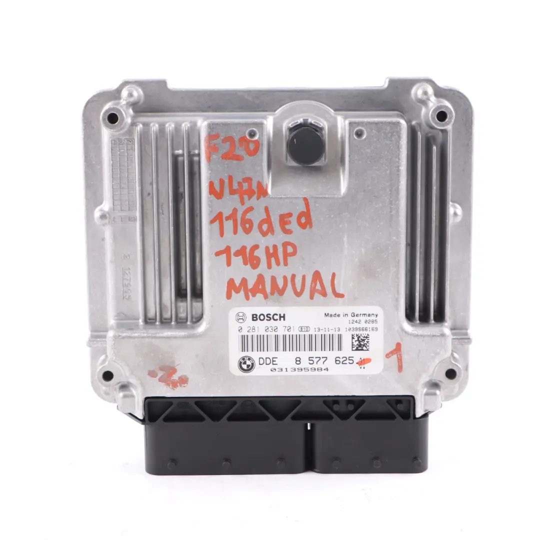 BMW F20 F21 116d ed N47N Engine Control Unit DDE ECU Kit FEM Key Manual - SKU 8577625-1 - Part number 8577625