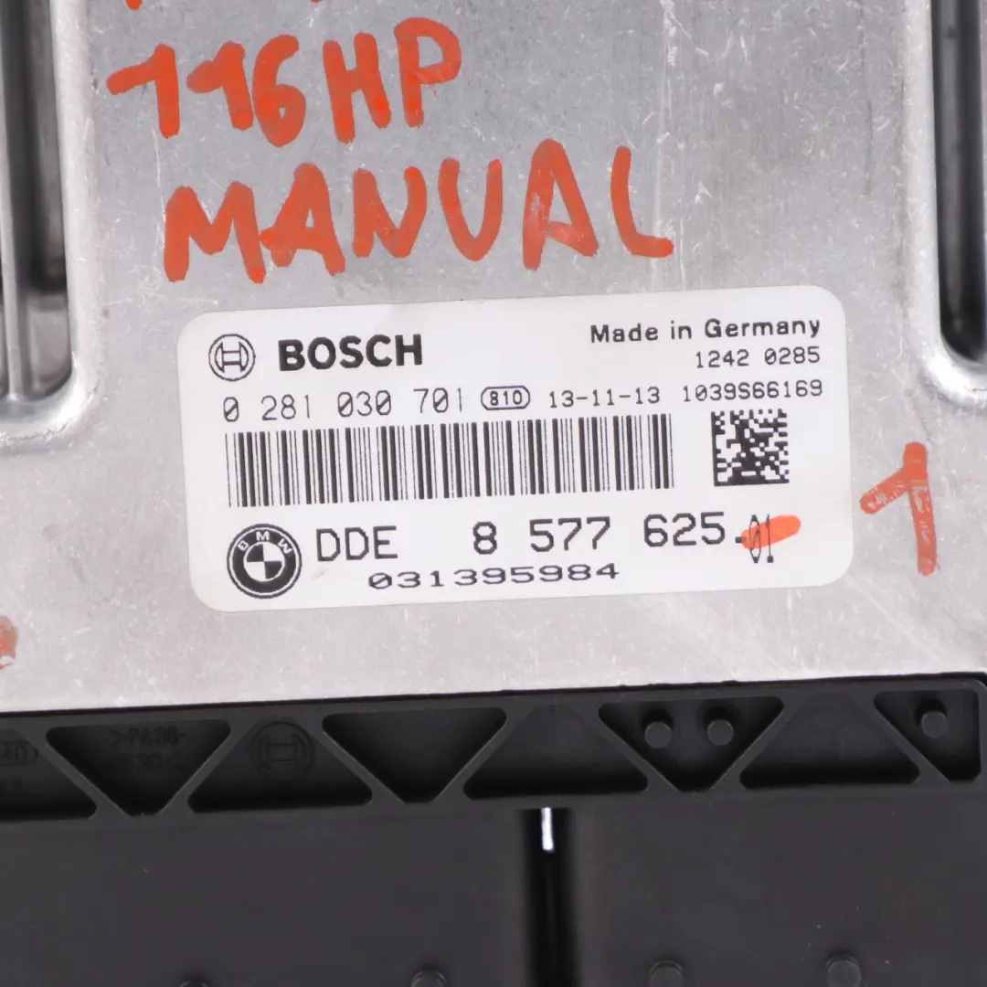 N47N Engine Control Unit DDE ECU Kit FEM Key Manual to BMW F20 F21 116d ed with Part number 8577625 BMW F20 F21 116d ed N47N Engine Control Unit DDE ECU Kit FEM Key Manual - SKU 8577625-1 - Part number 8577625