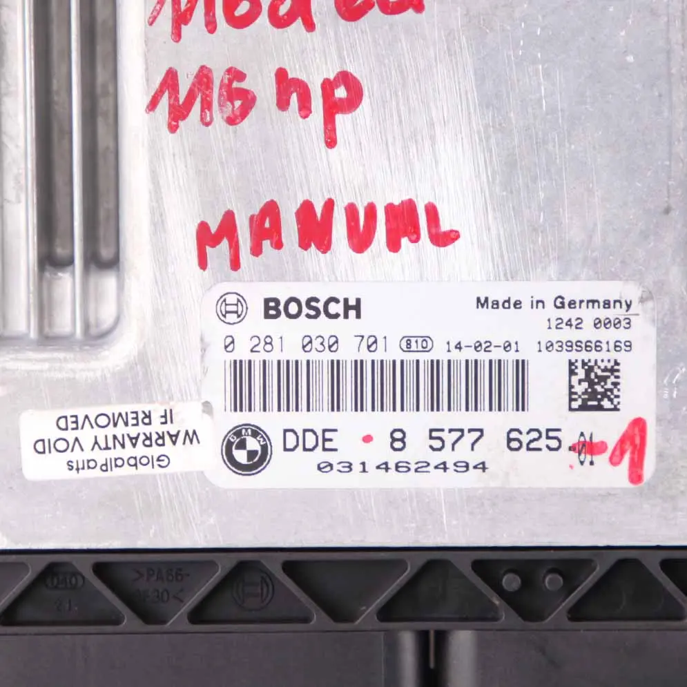 N47N Engine Control Unit ECU DDE Manual Transmission to BMW F20 F21 116d ed with Part number 8577625 BMW F20 F21 116d ed N47N Engine Control Unit ECU DDE Manual Transmission - SKU 8577625 - Part number 8577625