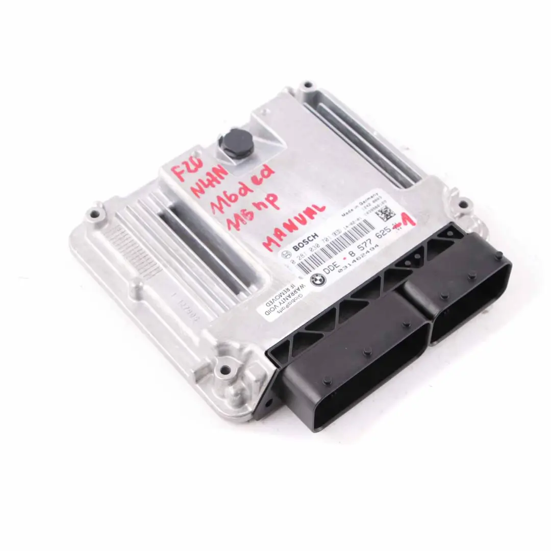 N47N Engine Control Unit ECU DDE Manual Transmission to BMW F20 F21 116d ed with Part number 8577625 BMW F20 F21 116d ed N47N Engine Control Unit ECU DDE Manual Transmission - SKU 8577625 - Part number 8577625