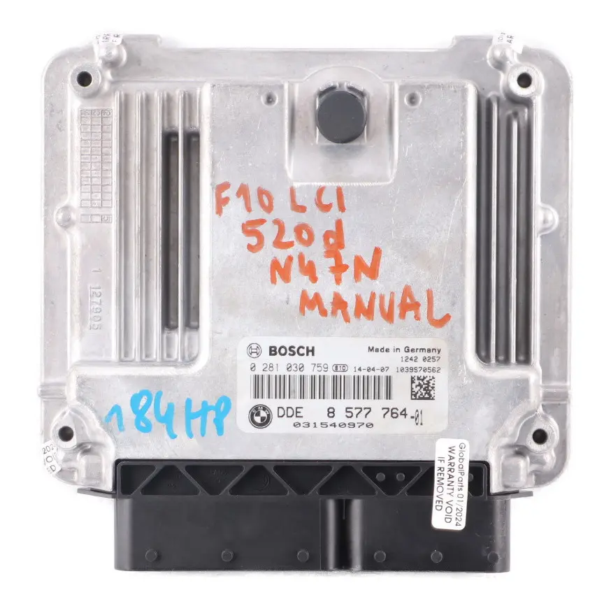 N47N 184HP ECU Kit DDE + Key + CAS4 Manual to BMW F10 F11 520d Diesel with Part number 8577764 BMW F10 F11 520d Diesel N47N 184HP ECU Kit DDE + Key + CAS4 Manual - SKU 8577764 - Part number 8577764