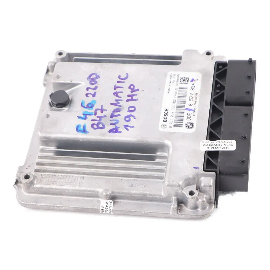 BMW F45 F46 220d X1 F48 20d B47 190HP Engine Unit ECU DDE Automatic - SKU 8577834-2 - Part number 8577834