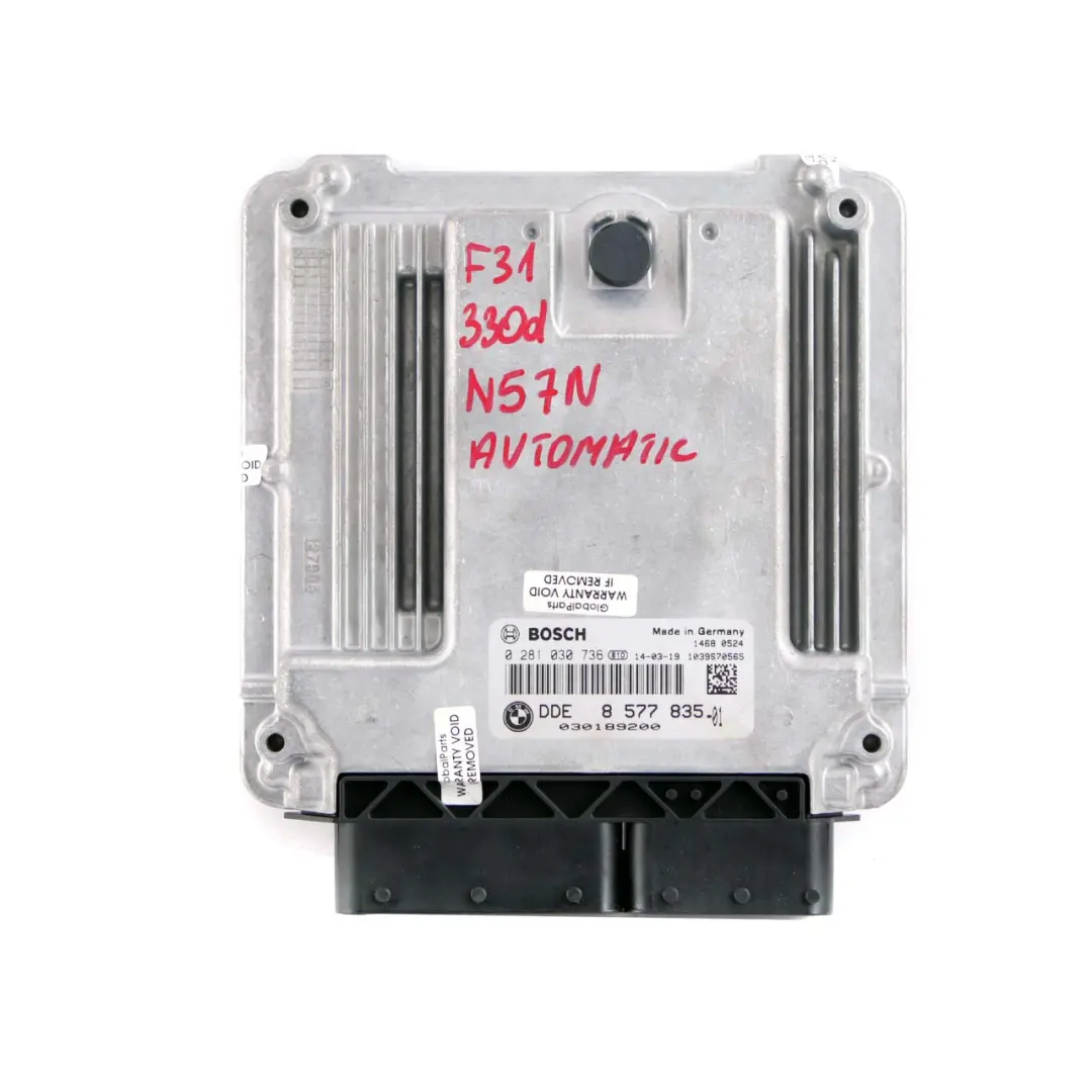 258HP Engine Control Unit N57N ECU DDE Automatic to BMW F10 F30 330d 530d with Part number 8577835 BMW F10 F30 330d 530d 258HP Engine Control Unit N57N ECU DDE Automatic - SKU 8577835 - Part number 8577835