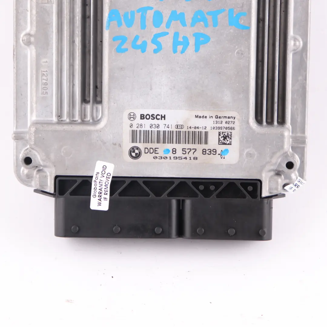 30dX Diesel N57N 258HP Engine Module ECU DDE Automatic to BMW X3 F25 with Part number 8577839 BMW X3 F25 30dX Diesel N57N 258HP Engine Module ECU DDE Automatic - SKU 8577839 - Part number 8577839