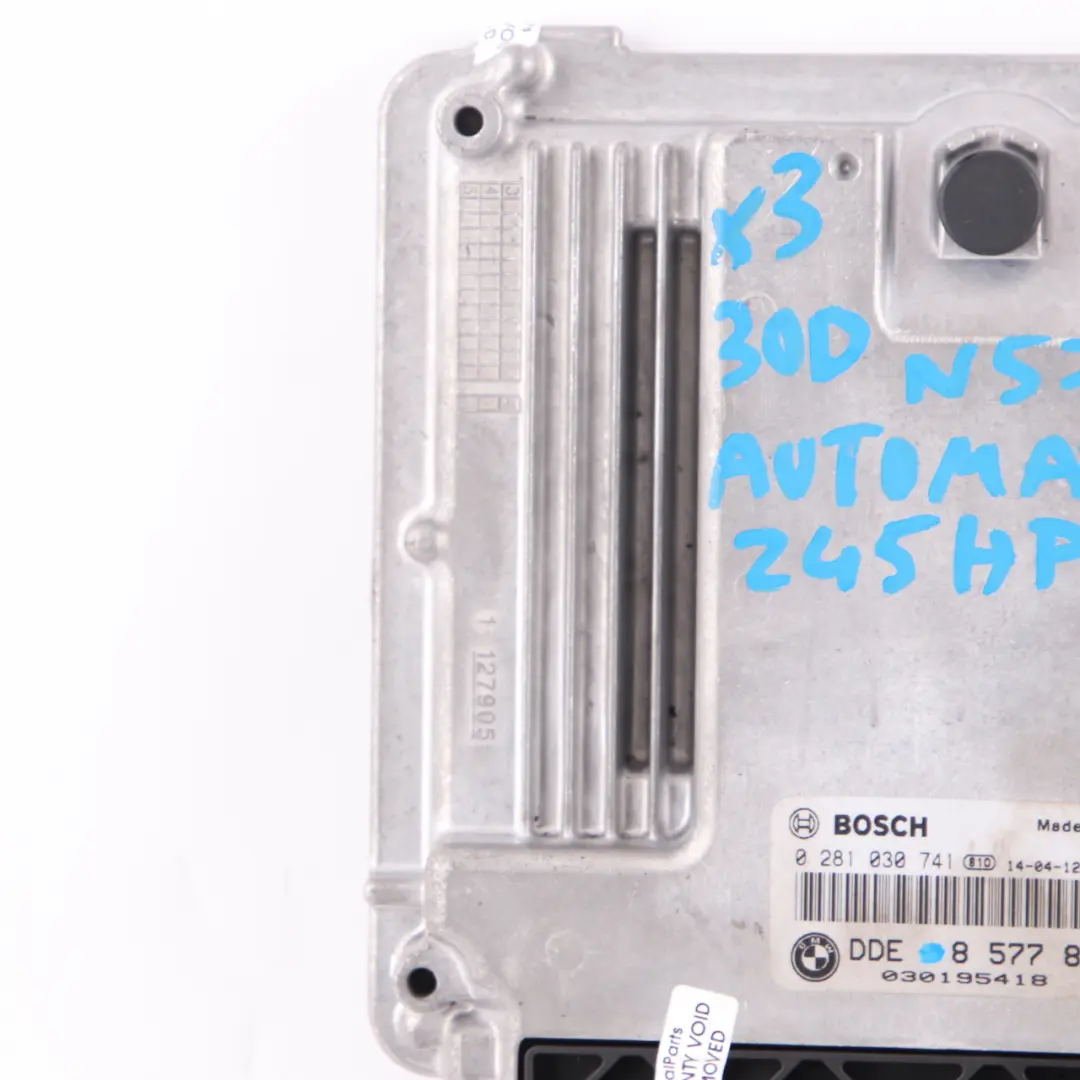 30dX Diesel N57N 258HP Motorsteuergerät DDE Automatik für BMW X3 F25 mit Teilenummer 8577839 BMW X3 F25 30dX Diesel N57N 258HP Motorsteuergerät DDE Automatik - SKU 8577839 - Teilenummer 8577839