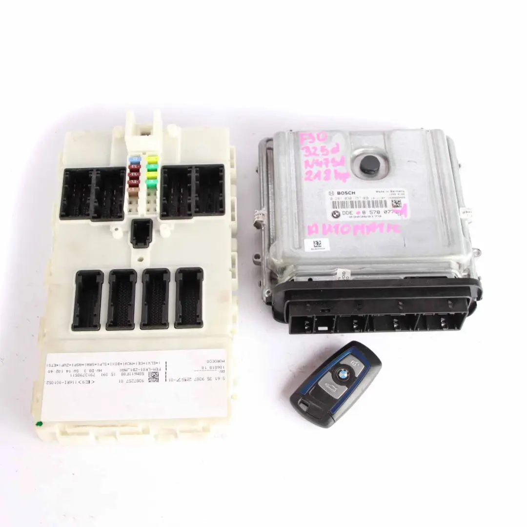 N47S1 Engine Control Unit ECU Kit DDE + FEM + Key to BMW F20 F30 125d 325d with Part number 8578077 BMW F20 F30 125d 325d N47S1 Engine Control Unit ECU Kit DDE + FEM + Key - SKU 8578077-1 - Part number 8578077