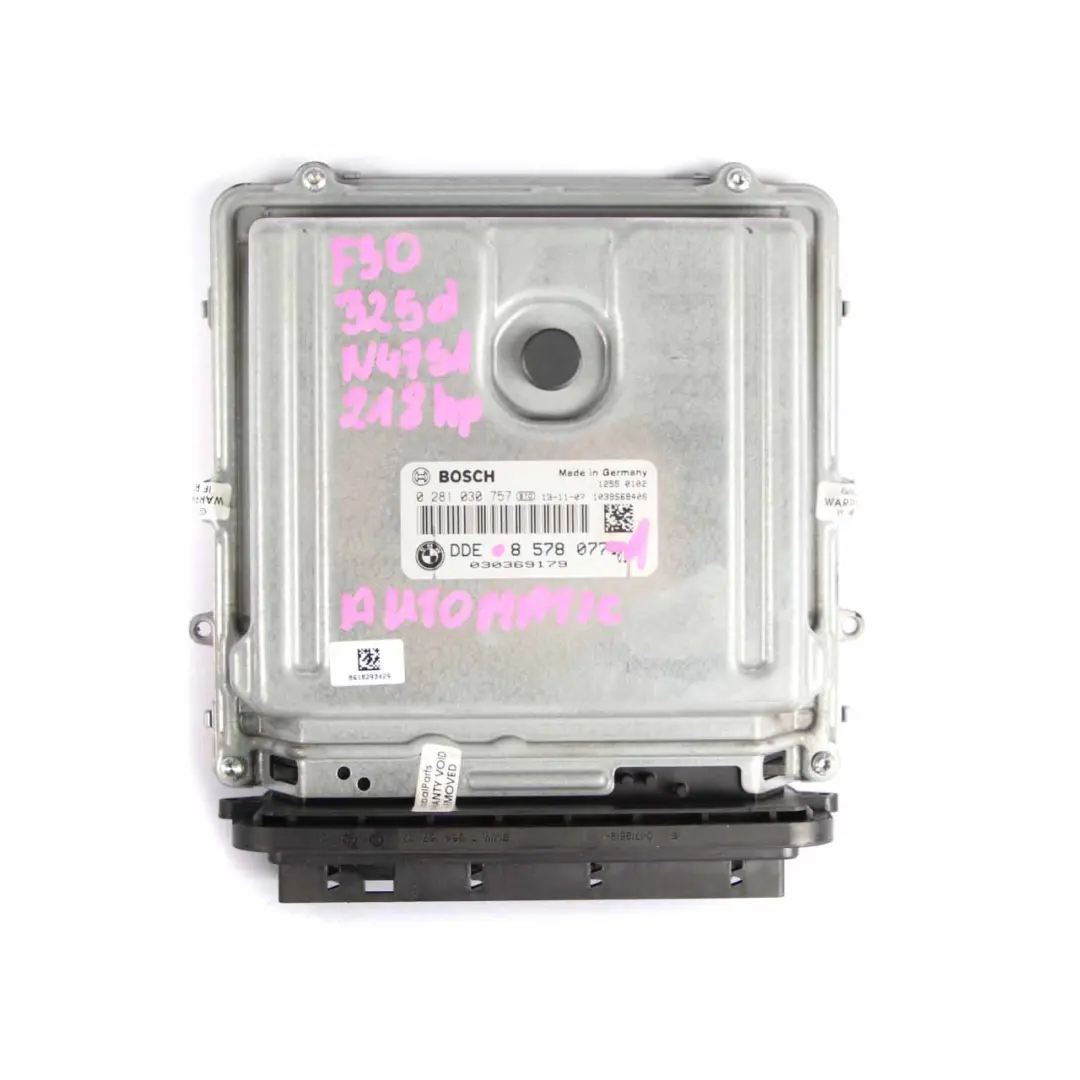 BMW F20 F30 125d 325d N47S1 Engine Control Unit ECU Kit DDE + FEM + Key - SKU 8578077-1 - Part number 8578077