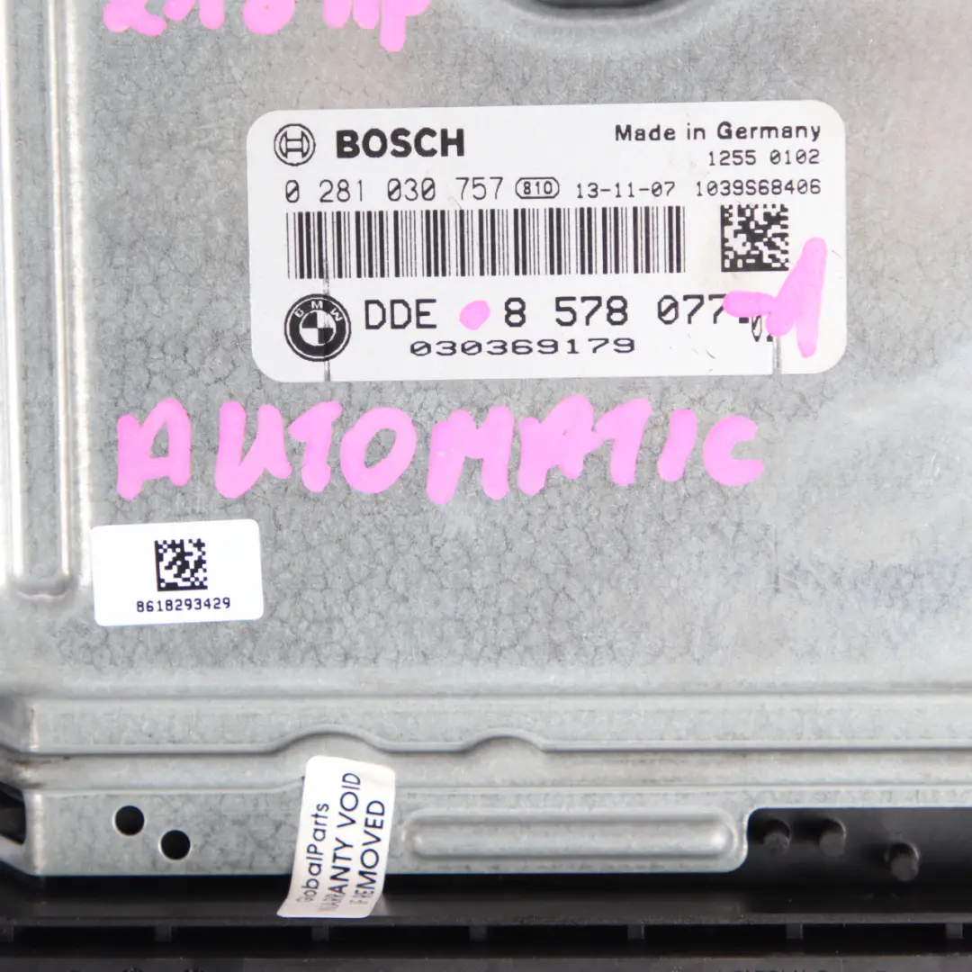 BMW F20 F30 125d 325d N47S1 Engine Control Unit ECU Kit DDE + FEM + Key - SKU 8578077-1 - Part number 8578077