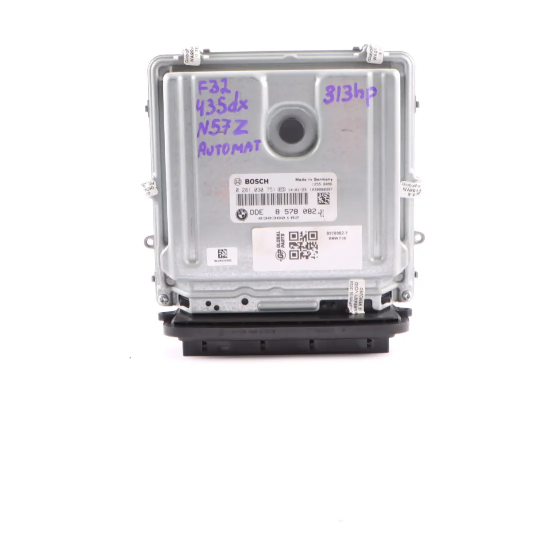BMW F30 335dX F32 F36 435dX N57Z 313HP Engine Unit ECU Kit DDE Key FEM - SKU 8578082-1 - Part number 8578082