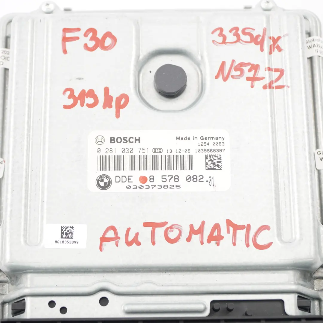 335dX 435dX N57Z 313HP Engine ECU Unit Kit DDE Key FEM BMW F30 F32 F36 - SKU 8578082 - Part number 8578082