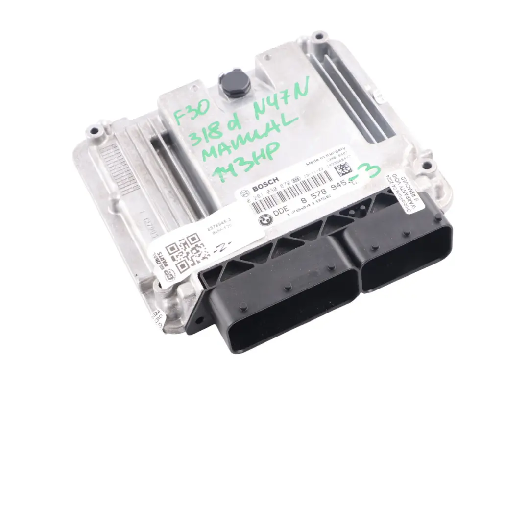 BMW F20 118d F30 318d N47N 143HP ECU Engine Contol Unit DDE Manual - SKU 8578945-3 - Part number 8578945