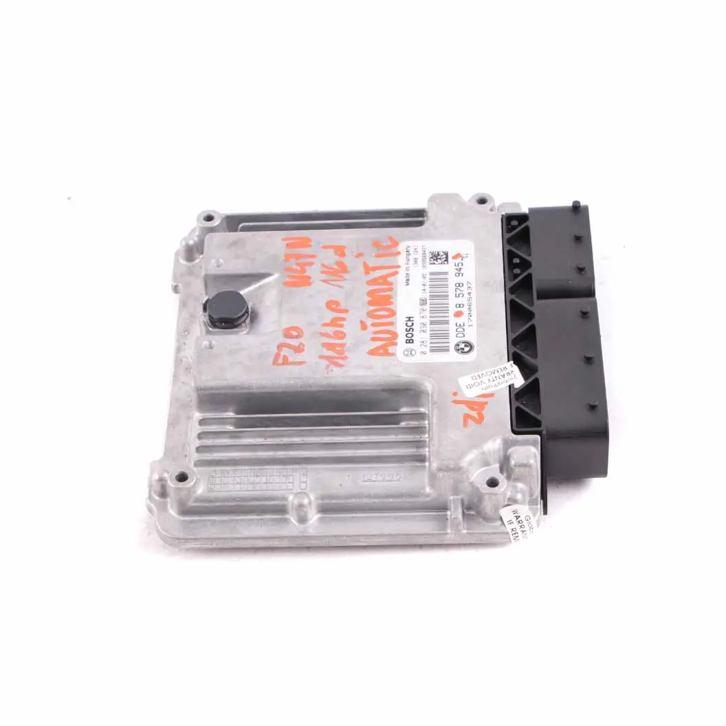 BMW F20 F30 116d 316d N47N 116HP ECU Unidad Control Motor DDE Automático - SKU 8578945 - Número de pieza 8578945