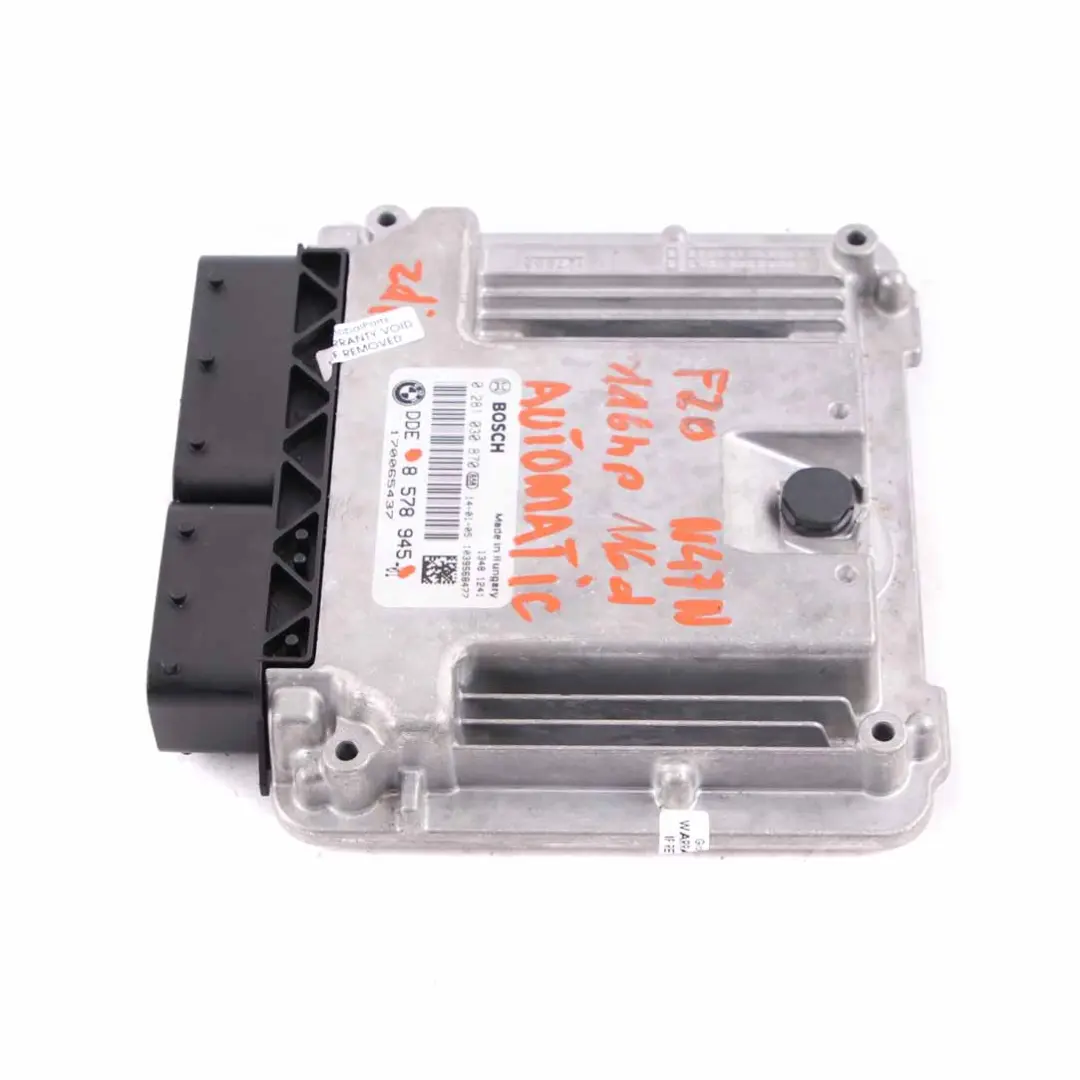 N47N 116HP ECU Unidad Control Motor DDE Automático para BMW F20 F30 116d 316d con número de pieza 8578945 BMW F20 F30 116d 316d N47N 116HP ECU Unidad Control Motor DDE Automático - SKU 8578945 - Número de pieza 8578945