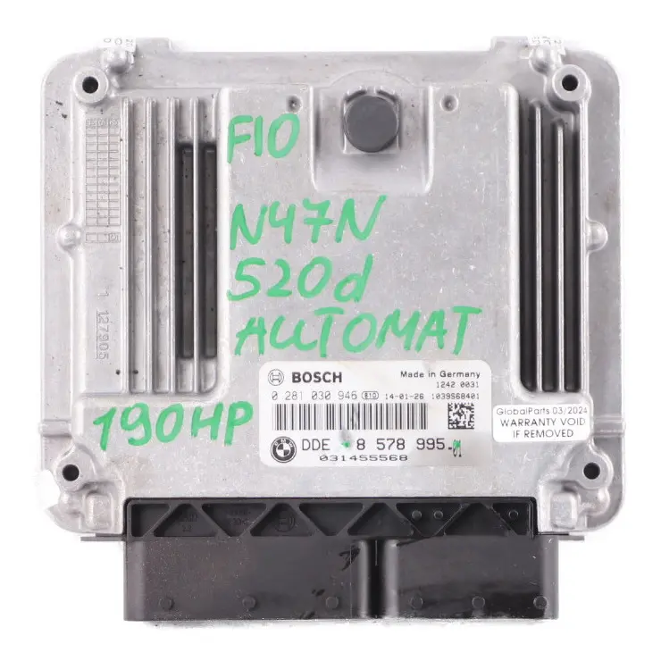 BMW F10 520D F20 120D F30 320D N47N 184HP Moduł Silnika ECU DDE - SKU 8578995 - Numer Części 8578995