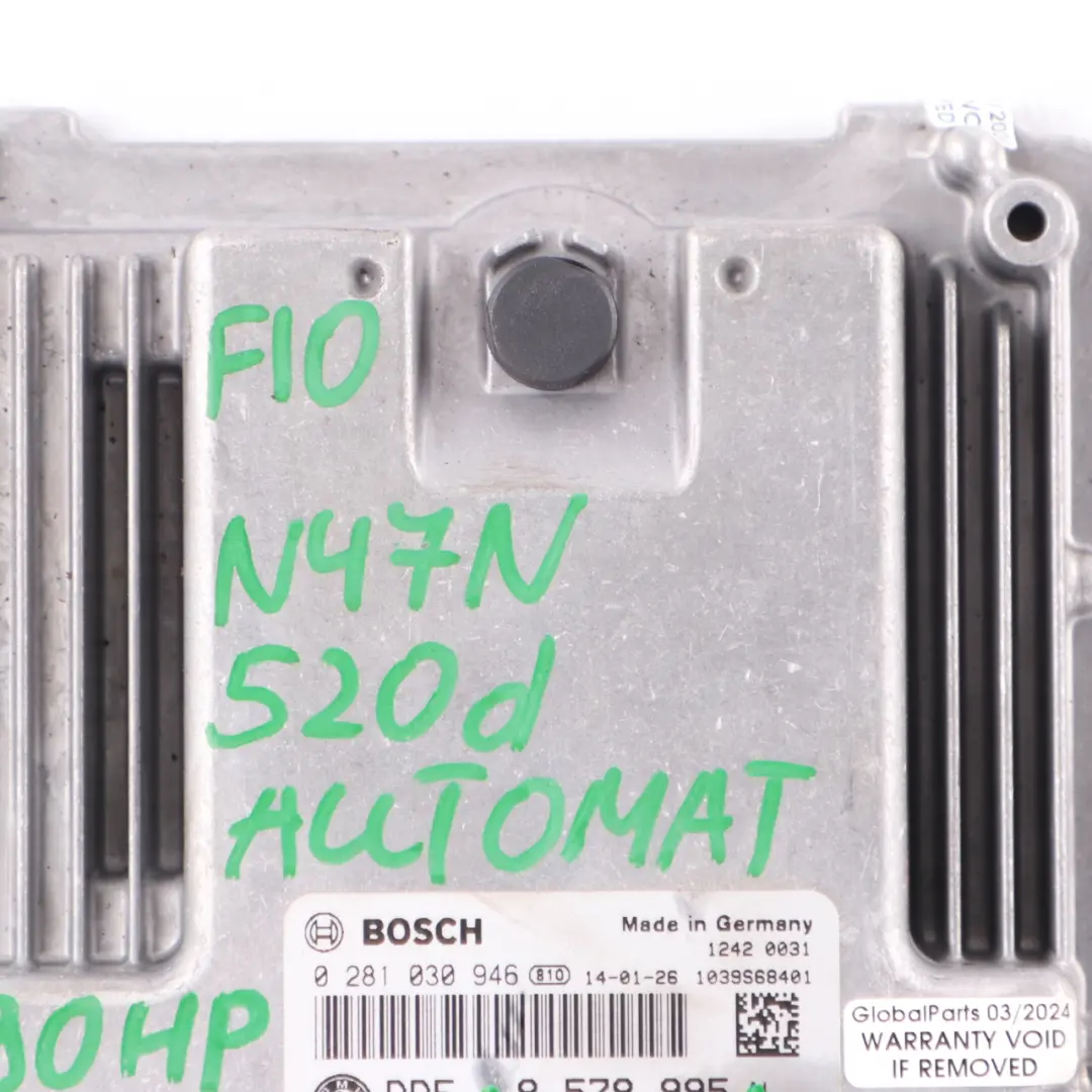 N47N 184HP Unité Moteur ECU DDE pour BMW F10 520D F20 120D F30 320D à propos du numéro de pièce 8578995 BMW F10 520D F20 120D F30 320D N47N 184HP Unité Moteur ECU DDE - SKU 8578995 - Numéro de pièce 8578995