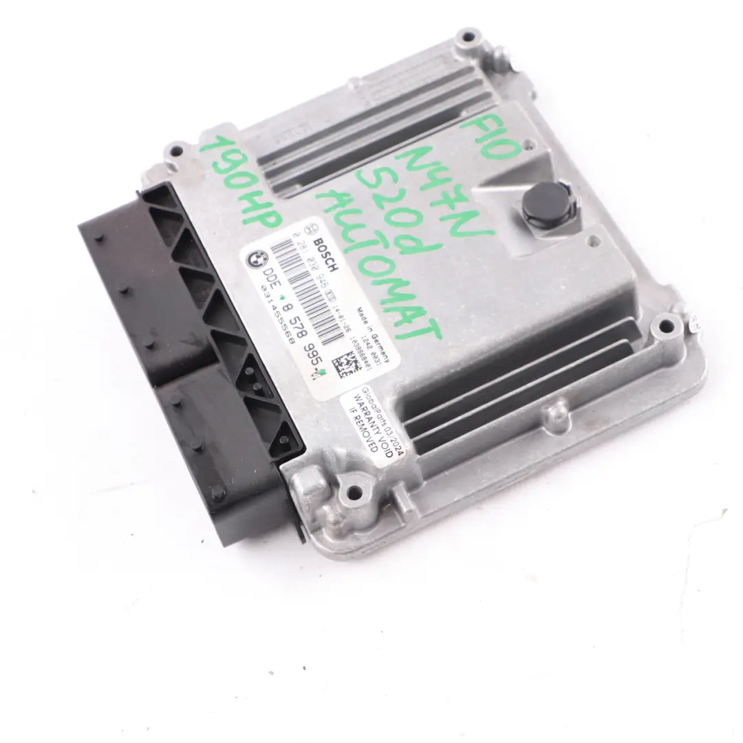 N47N 184HP Moduł Silnika ECU DDE do BMW F10 520D F20 120D F30 320D o numerze 8578995 BMW F10 520D F20 120D F30 320D N47N 184HP Moduł Silnika ECU DDE - SKU 8578995 - Numer Części 8578995