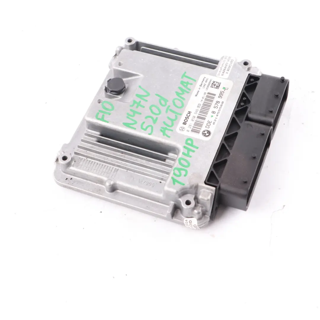 BMW F10 520d F20 120d F30 320d N47N 184HP Engine Unit ECU DDE Automatic - SKU 8578995 - Part number 8578995