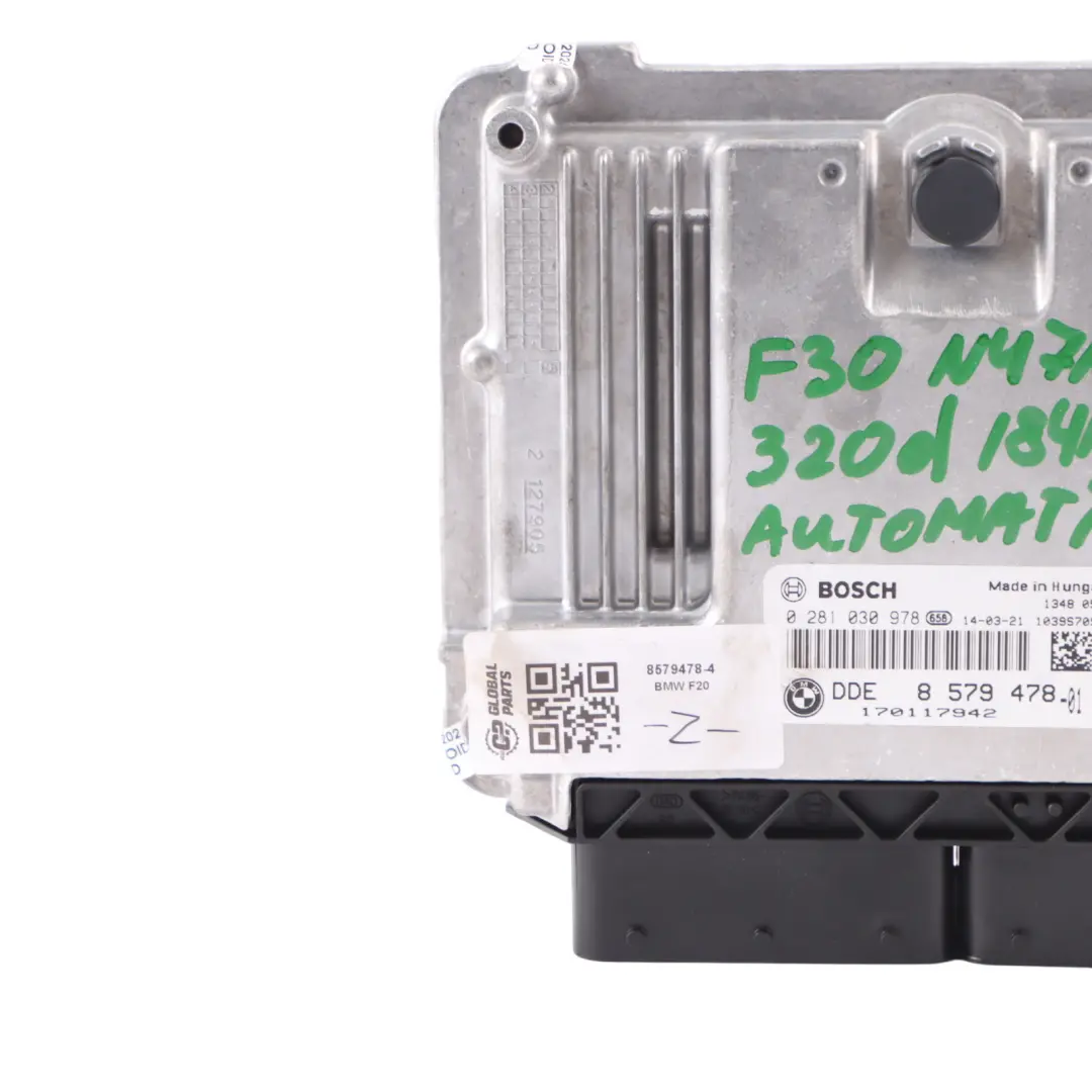 BMW F20 F30 120d 320d Diesel N47N 184HP Steuergerät DDE Automatik - SKU 8579478-4 - Teilenummer 8579478