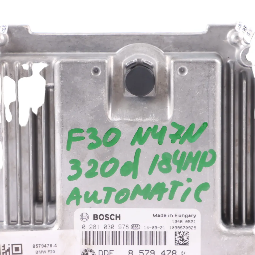 BMW F20 F30 120d 320d Diesel N47N 184HP Unità ECU DDE Automatico - SKU 8579478-4 - Numero di parte 8579478