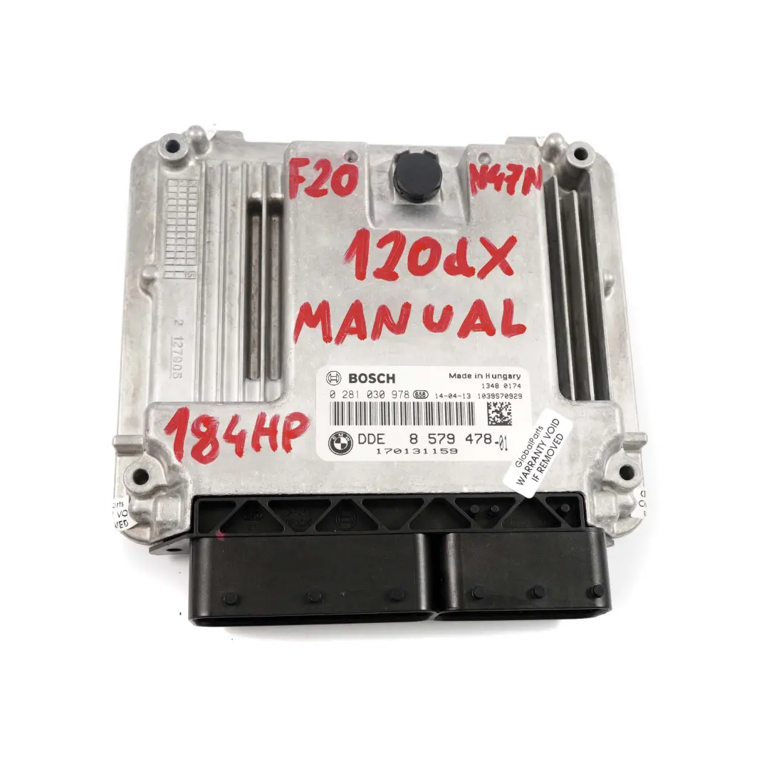 120dX 320dX N47N 184PS Motor Steuergerät DDE 8596362 Schaltgetriebe für BMW F20 F30 mit Teilenummer 8579478 BMW F20 F30 120dX 320dX N47N 184PS Motor Steuergerät DDE 8596362 Schaltgetriebe - SKU 8579478 - Teilenummer 8579478