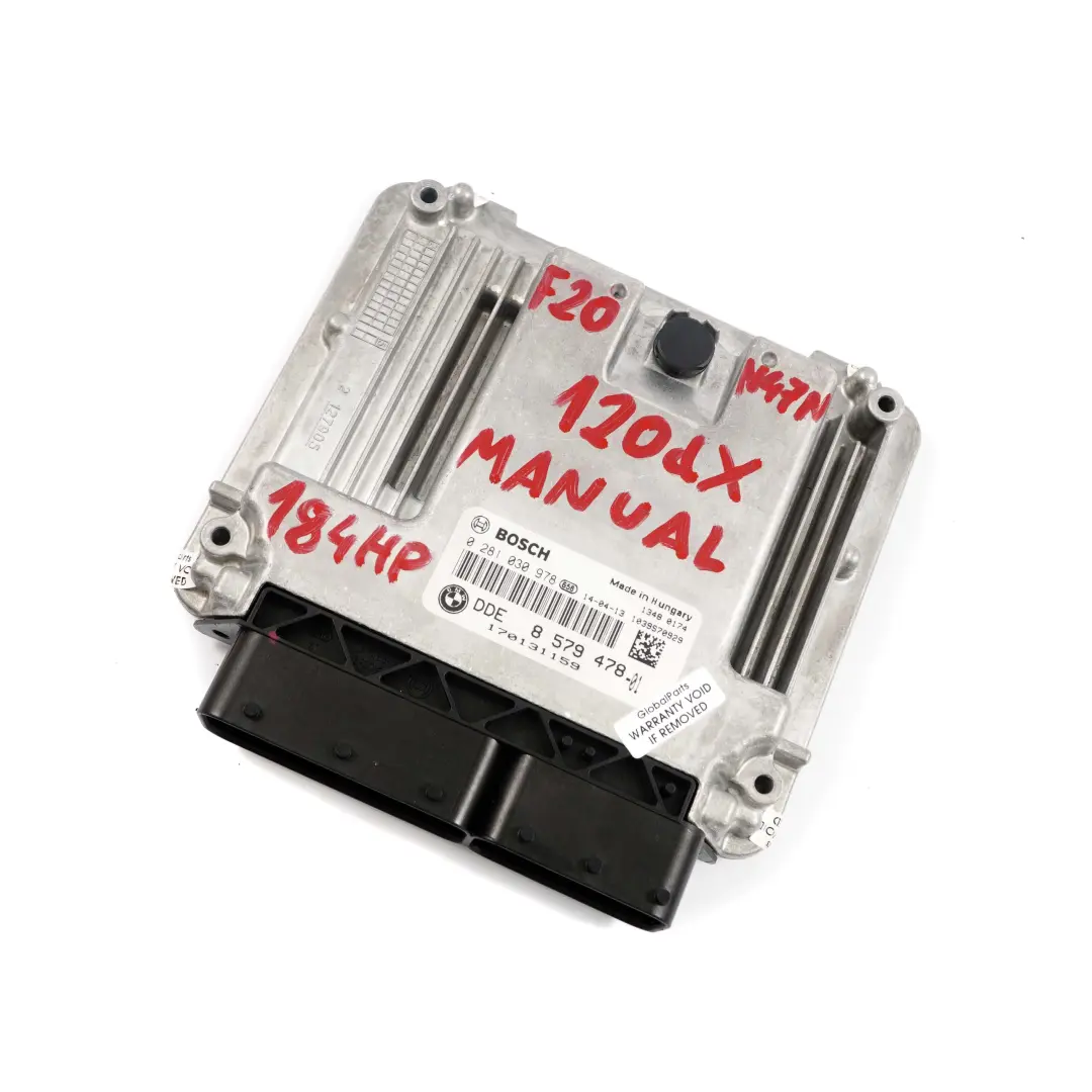 120dX 320dX 420dX Diesel N47N 184HP Unidad ECU DDE Manual para BMW F20 F30 con número de pieza 8579478 BMW F20 F30 120dX 320dX 420dX Diesel N47N 184HP Unidad ECU DDE Manual - SKU 8579478 - Número de pieza 8579478