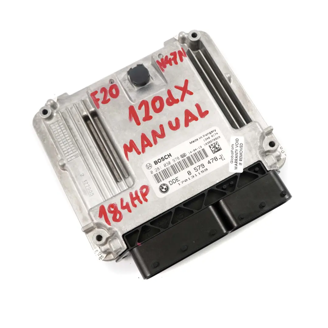 BMW F20 F30 F32 120dX 320dX 420dX Diesel N47N 184HP ECU Unit DDE Manual - SKU 8579478 - Part number 8579478